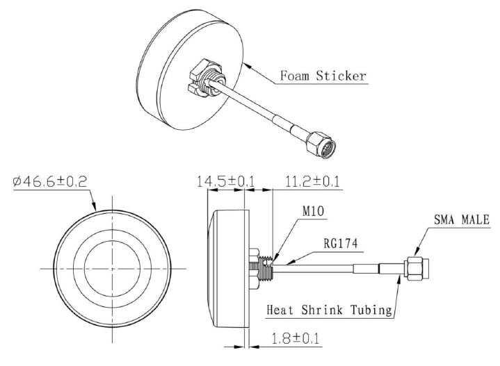 Abracon AECW0401G4Z GNSS Automotive-Grade Puck Antenna